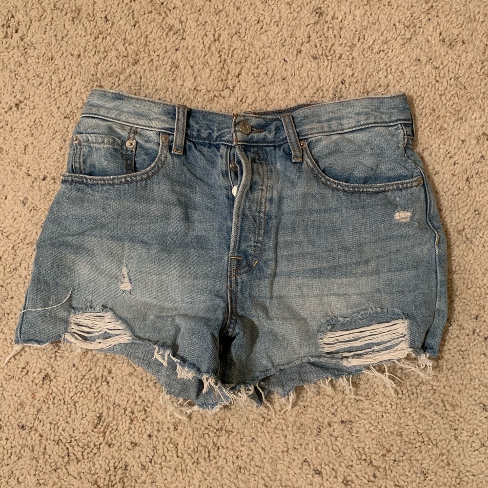 Free People ripped denim shorts